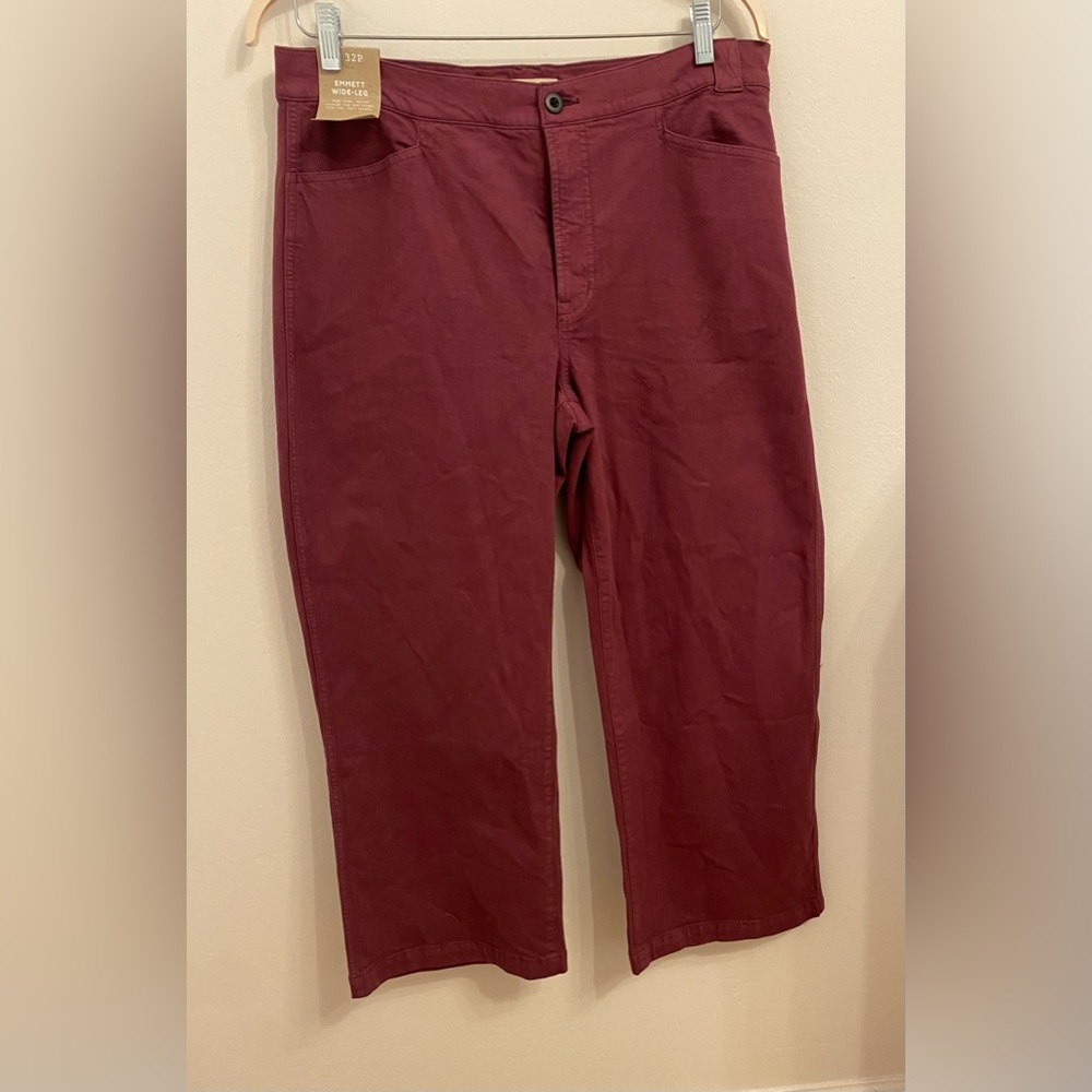 Madewell Women's Wide Leg Pants in Burgundy
